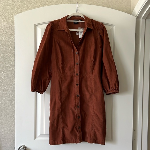 Brown Gap Button Up Dress - Picture 1 of 3